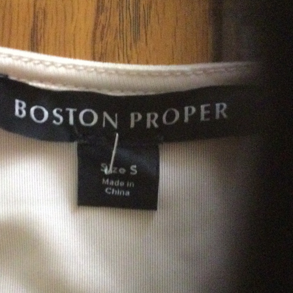 Boston Proper Cream and Gold  Long Sleeve Blouse - Picture 7 of 8